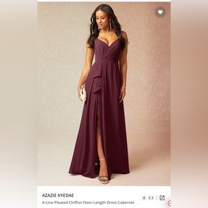 Azazie Cabernet A-Line pleated chiffon floor length dress!